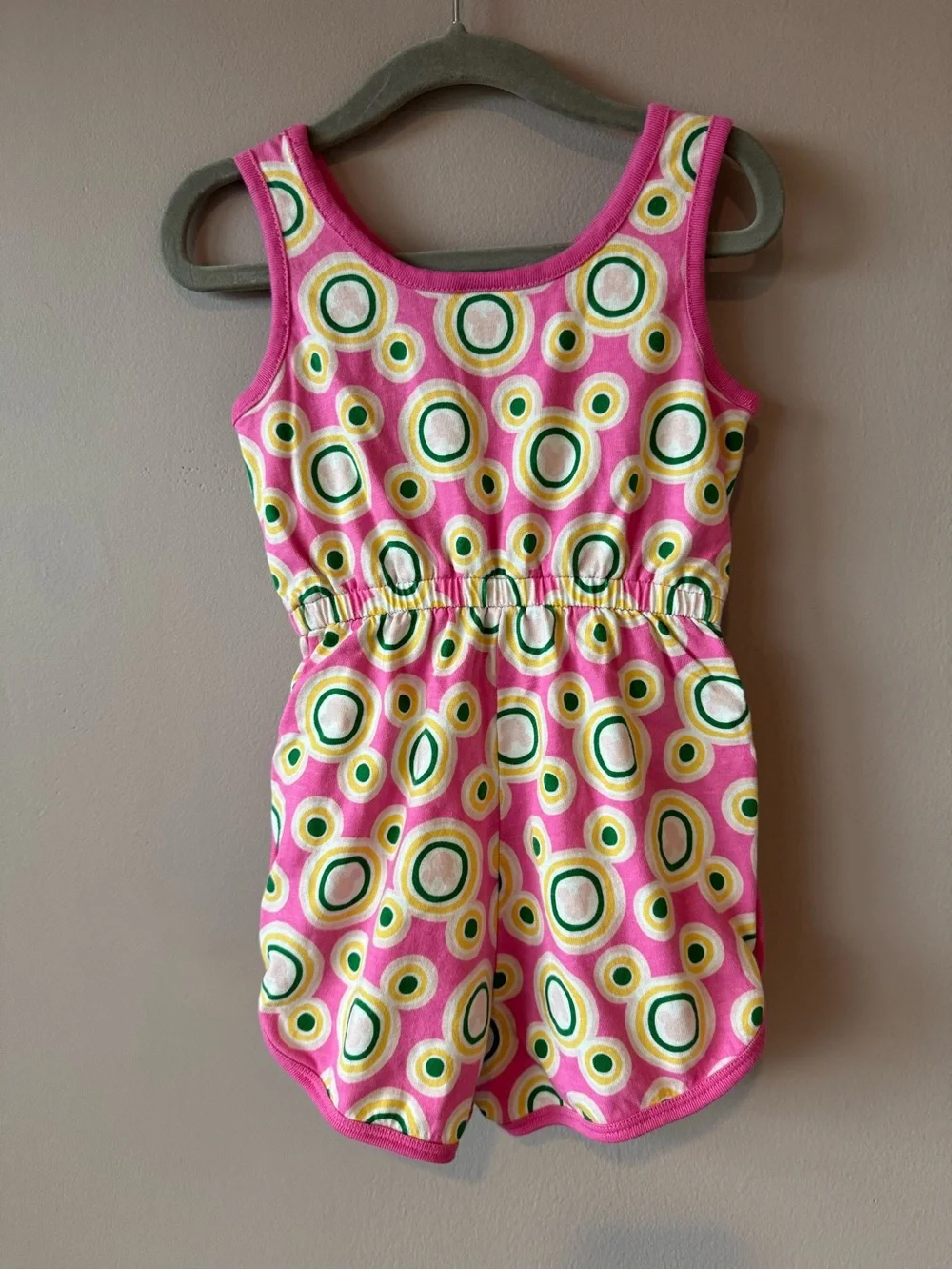 Hanna Andersson x Disney Pink Hidden Icon Mickey Pocket Shorts Romper 3T